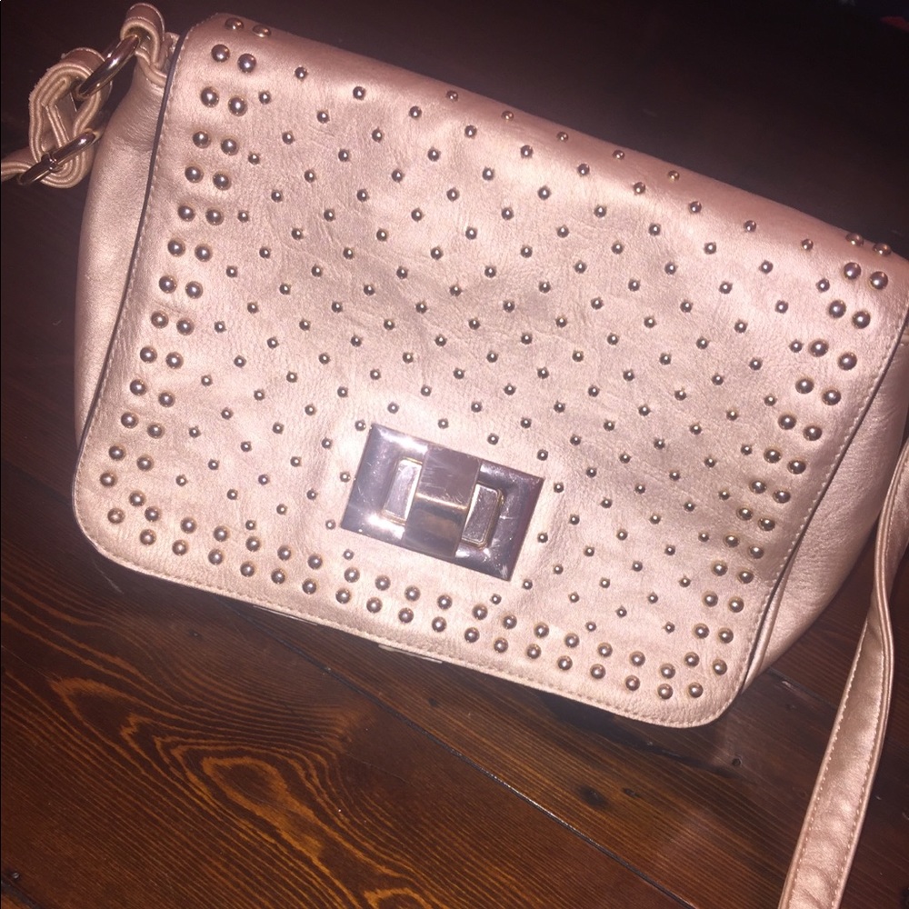 Rose Gold Studded Crossbody Purse